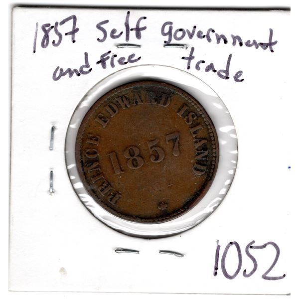 1052.  1857 SELF GOVERNMENT AND FREE TRADE PEI COLONIAL TOKEN