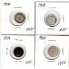 Image 1 : 1055.  1917, 1918, 1919 AND 1920 FIVE CENT SILVER