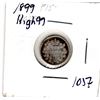 Image 1 : 1057.  1899 HIGH 99 FIVE CENT SILVER