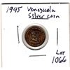 Image 1 : 1066.  1945 VENEZUALA SILVER COIN