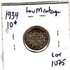 Image 1 : 1075.  1934 TEN CENT LOW MINTAGE