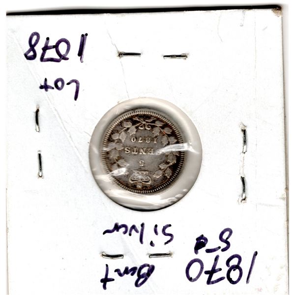 1078.  1870 FIVE CENT SILVER