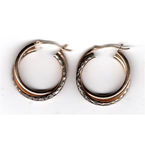 1102.  STERLING SILVER AND 1/10 14K GOLD PLATED EARINGS