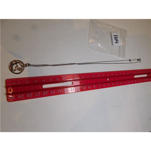 1104.  HUMMINGBIRD STERLING SILVER PENDANT ON STERLING CHAIN