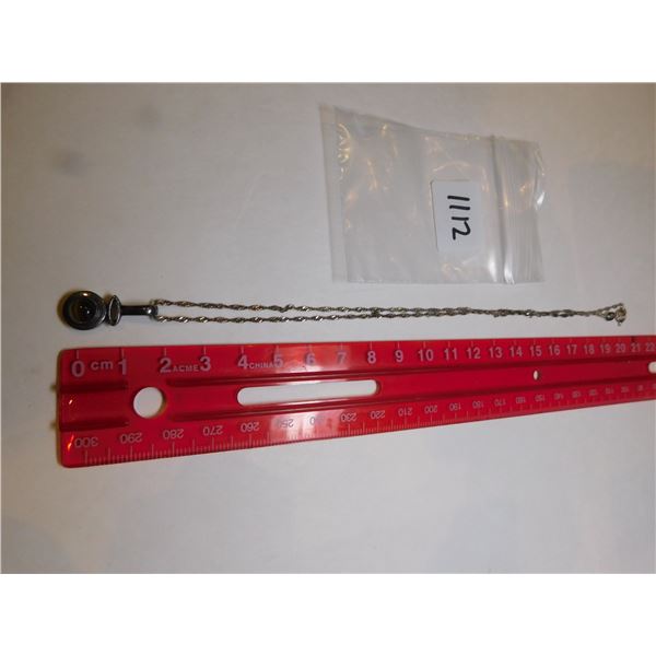 1112.  STERLING PENDANT ON STERLING CHAIN