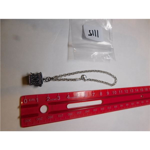 1115.  STERLING PRAYER BOX PENDANT ON A STERLING BRACELET