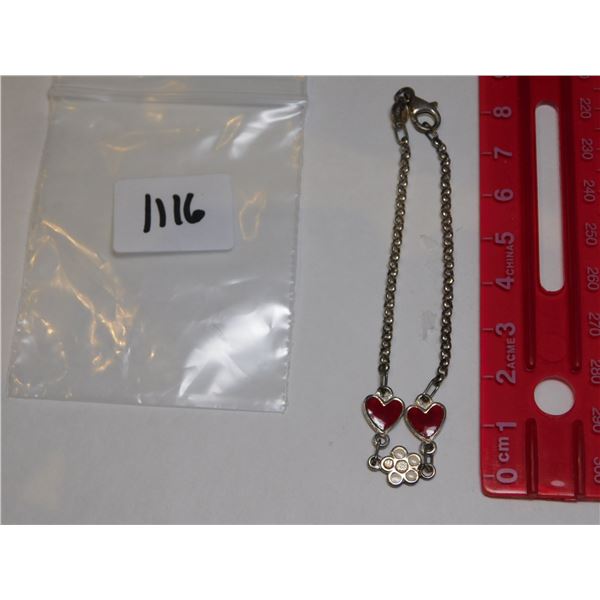 1116.  HEARTS AND FLOWERS STERLING BRACELET