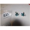 Image 1 : 1121.  ROYAL CREST BLUE CRYSTAL SCREWBACK EARINGS