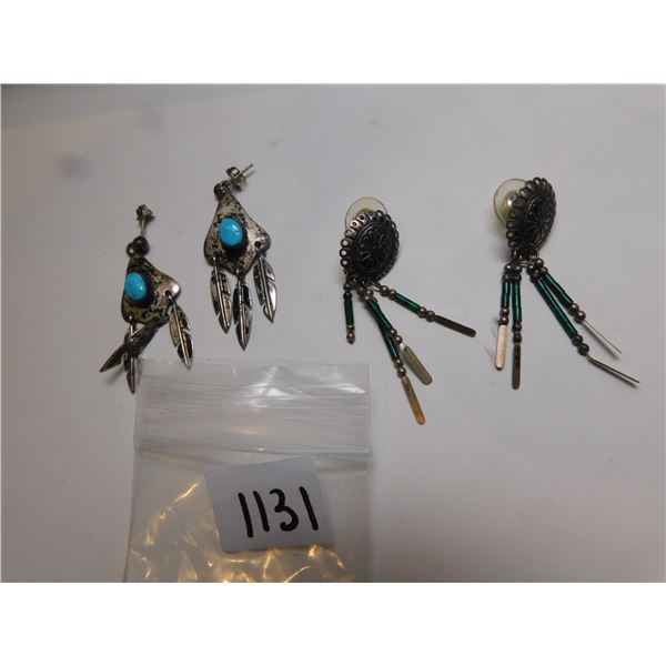 1131.  2 PAIR OF SOUTHWEST STERLING EARRINGS
