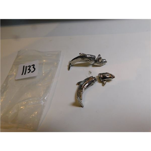 1133.  HEAVY DOLPHIN EARRINGS