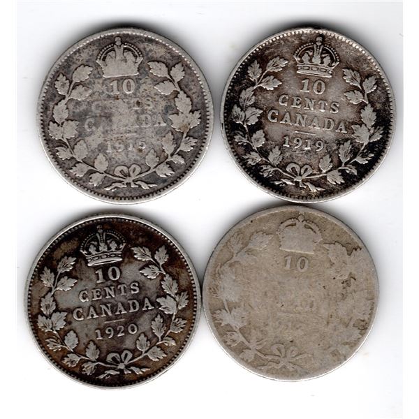 1139.  4-STERLING TEN CENTS