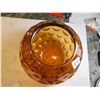 Image 2 : 1153.  FENTON AMBER OVERLAY COIN DOT BALL VASE