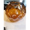 Image 3 : 1153.  FENTON AMBER OVERLAY COIN DOT BALL VASE