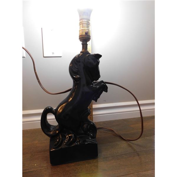 1155.  MCM CERAMIC HORSE SIDE TABLE LAMP
