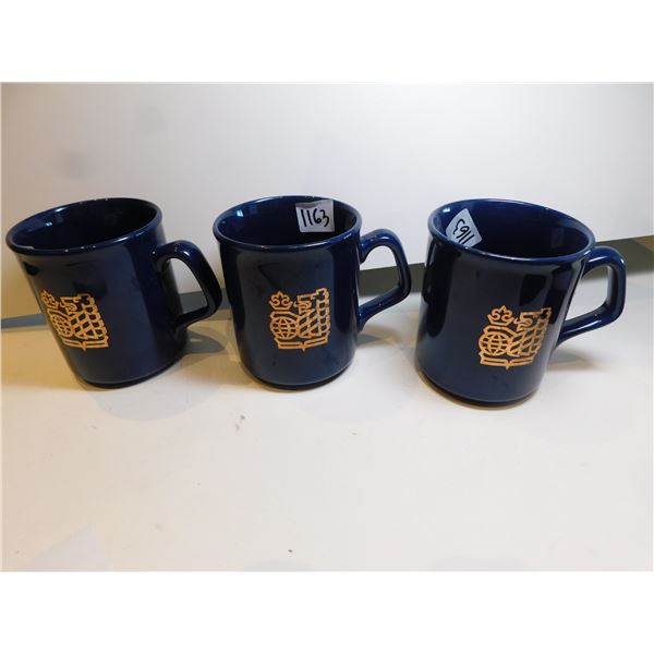 1163.  3-ROYAL BANK LOGO MUGS