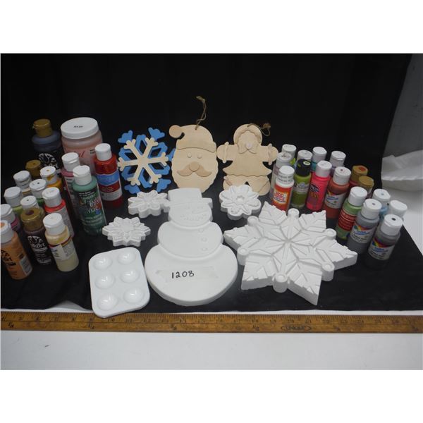 Large Lot Craft Paint and Chalkware