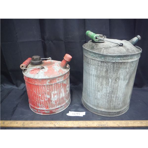 2 Old metal Gas Cans