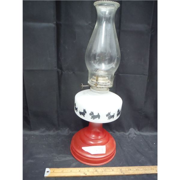 Scottie dog, 10 point Coal oil lamp