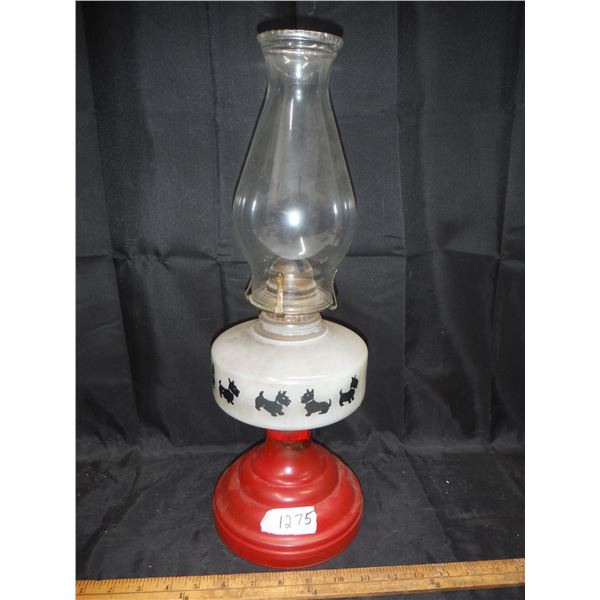 Scottie dog, 10 point , Coal oil lamp