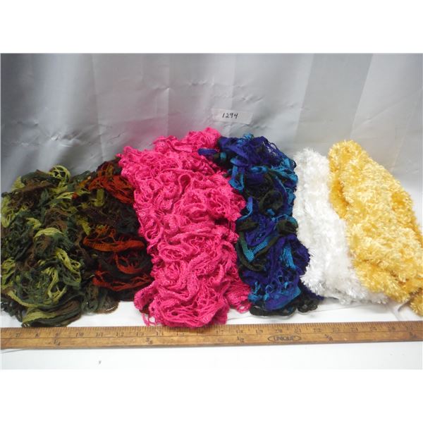 6 handknitted scarves