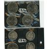 Image 1 : 5-Canoe One Dollar Canadian Coins 1977 + 3-50 cent Canadian Coins: 1969, 1969 and 1974