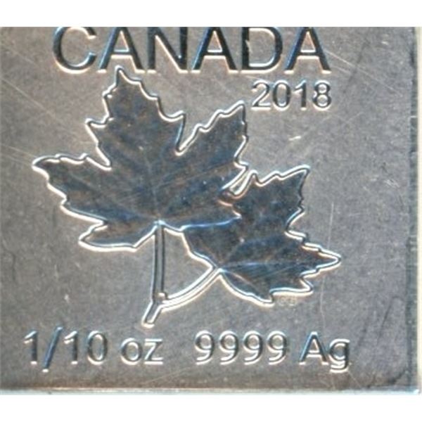 -1/10th ounce 9999 fine double maple silver