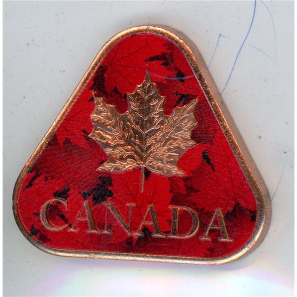 -1 oz 999 fine copper triangle maple colored