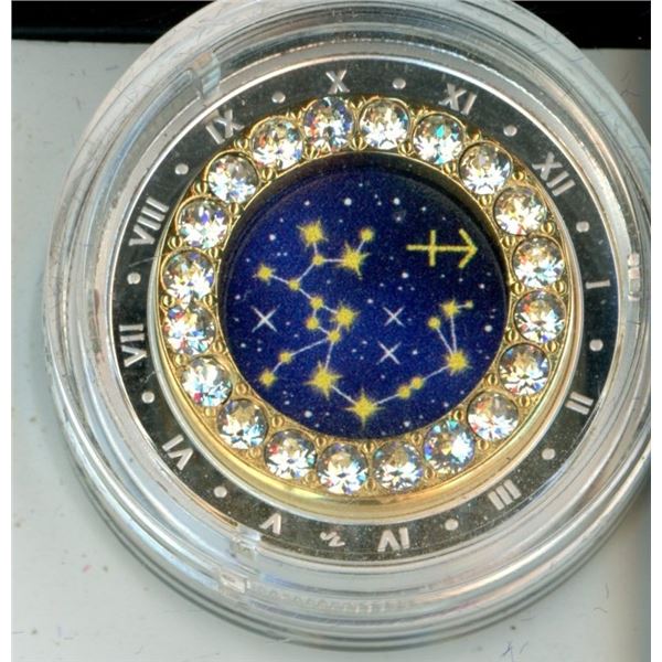 Royal Canadian Mint Coin, Housed in original Case 2019 5 Dollar Silver Coin Zodiac Series: Sagittari