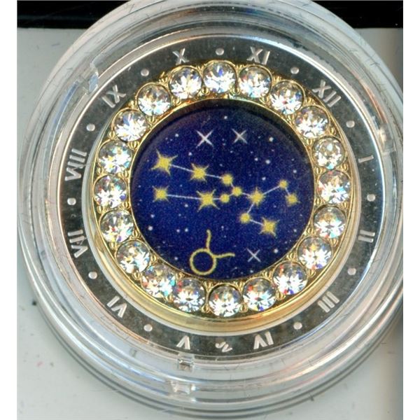 Royal Canadian Mint Coin, Housed in original Case 2019 5 Dollar Silver Coin Zodiac Series: Taurus