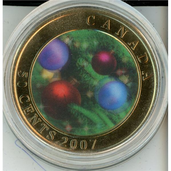 Royal Canadian Mint Coin, Housed in original Case 2007 50-Cent Holiday Ornaments Coin