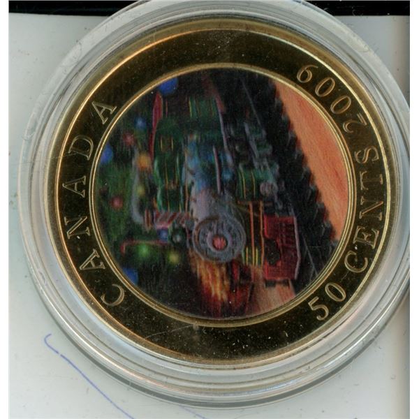 Royal Canadian Mint Coin, Housed in original Case 2009 50-Cent Holiday Train Lenticular Coin