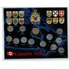 Image 1 : Canada 125th Anniversary 25 Cent Coin Collection w/ Canadian Dollar w/ Original Base