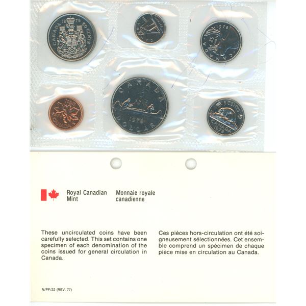 1978 Royal Canadian Mint Specimen 6 Coin Set