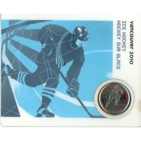 Vancouver 2007-2010 Ice Hockey Coloured Coin Housed in Original Base