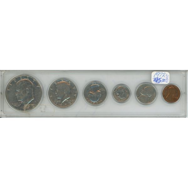 1972 RARE American Coin Collection From Penny to Dollar Copper-Nickel Clad Copper