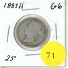 Image 1 : 1883 - H Canada Silver 25 Cents Coin.