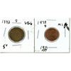 Image 1 : 1942 Canada 5 Cents VG -6 and 1979 Canada One Cent MS.