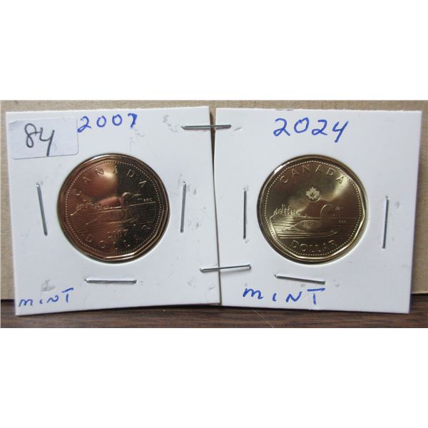 Canadian loonies, 2007, 2024 mint