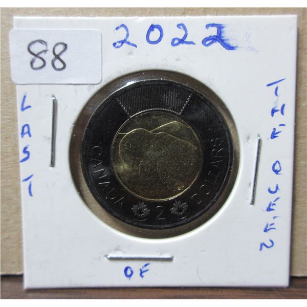 2022 canadian toonie, last of the queen