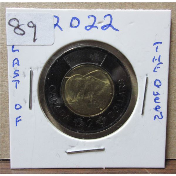 2022 canadian toonie, last of the queen