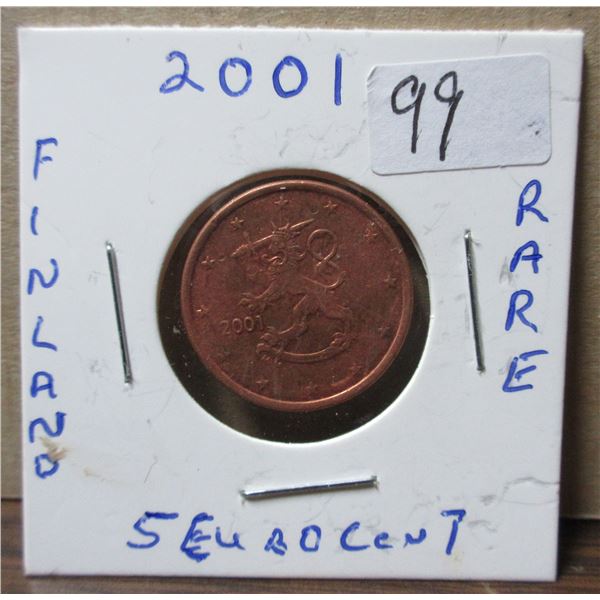 2001-1- finland 5 euro coin -rare