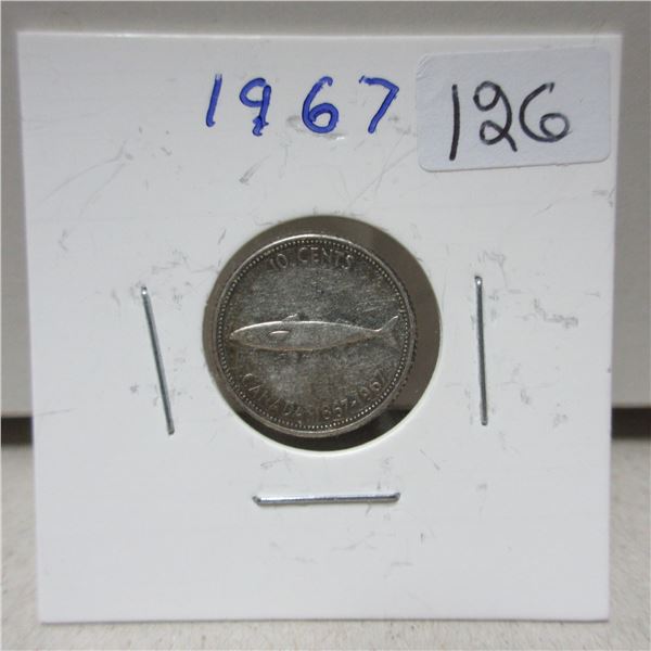 1967 canadian centennial dime-fish