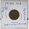 Image 1 : 1945 U.S lincoln penny, error, obverse is blank