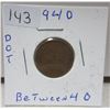 Image 1 : 1940 canadian small cent, die error, dot between 4 0 just below