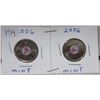 Image 1 : 2x2006 canadian quarters, breast cancer ribbons in colour