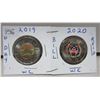 Image 1 : 2x2019-2020 canadian toonies, D-day & bill reid in colour