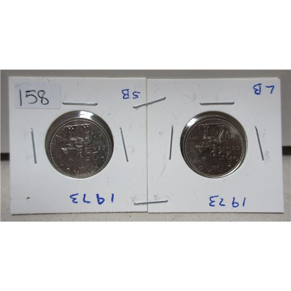 2x1973 canadian RCMP quarters, lare breast & small breast