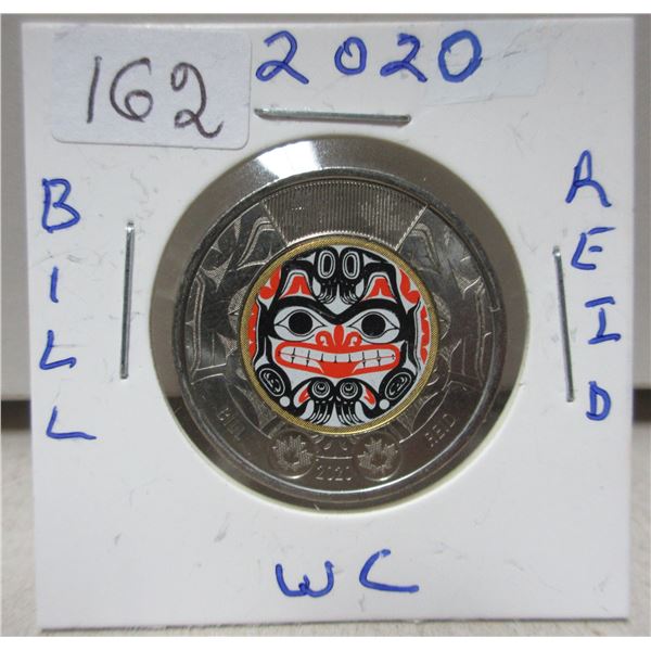 2020 canadian toonie, bill reid -coloured