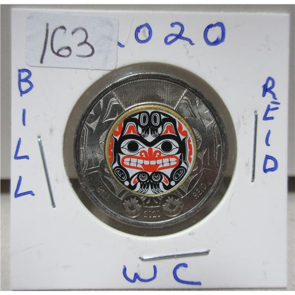 2020 canadian toonie, reid, coloured