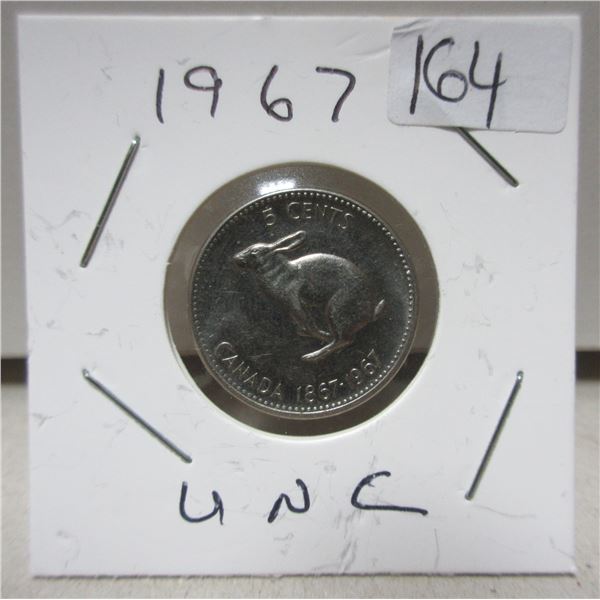 1967 canadian centennial nickle, rabbit